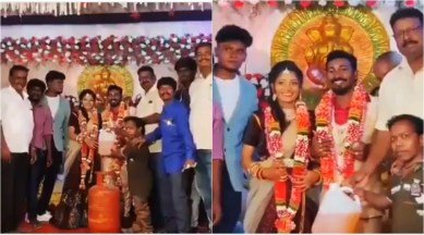 Watch: Newlyweds in Tamil Nadu receive gas cylinder, petrol as ...