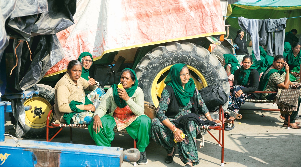 women farmers, women protesters, Farmers protest, farm laws, langar sewa donations, Singhu border protest, Delhi news, Indian express news