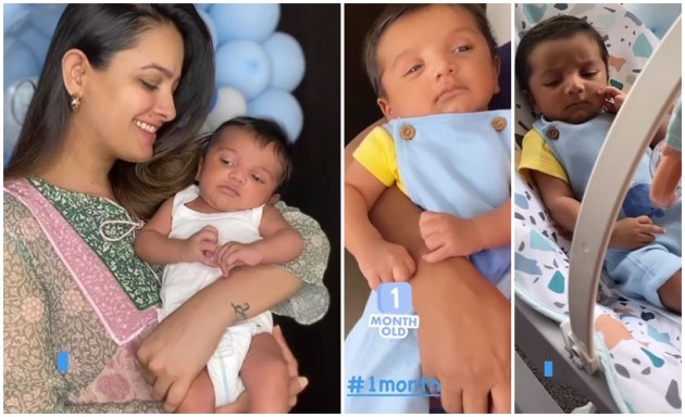 Anita Hassanandani son Aaravv one month birthday 6 photos