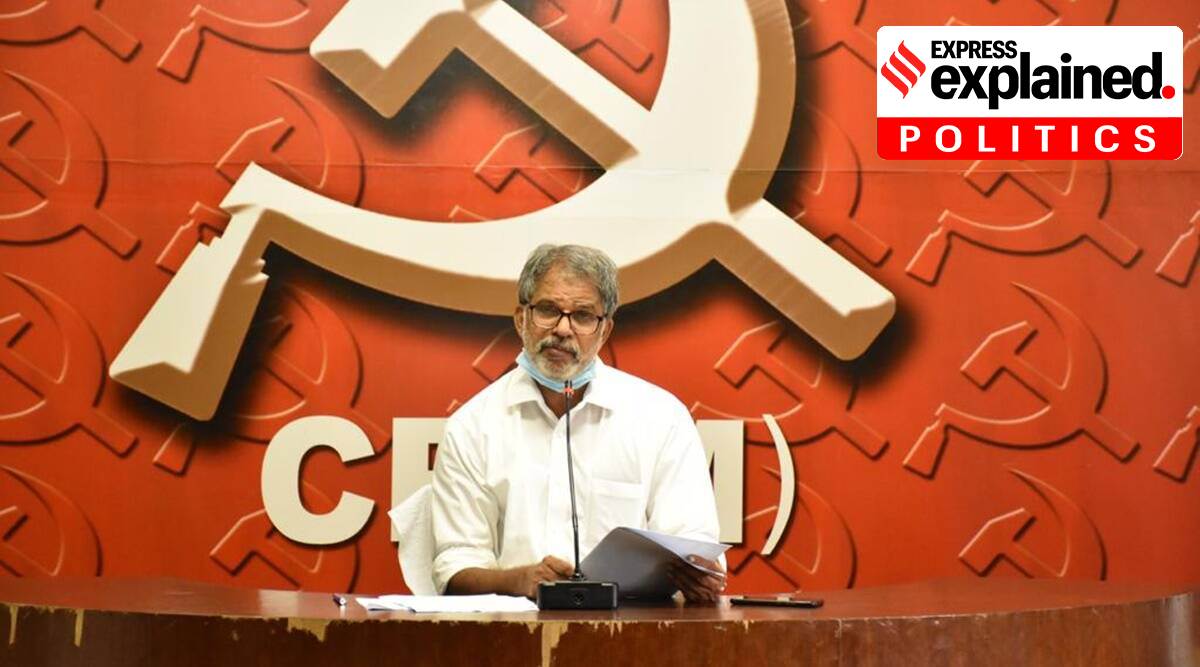 CPM Acting State Secretary A Vijaraghavan announcing party's candidates for Assembly elections at Thiruvanathapuram.
