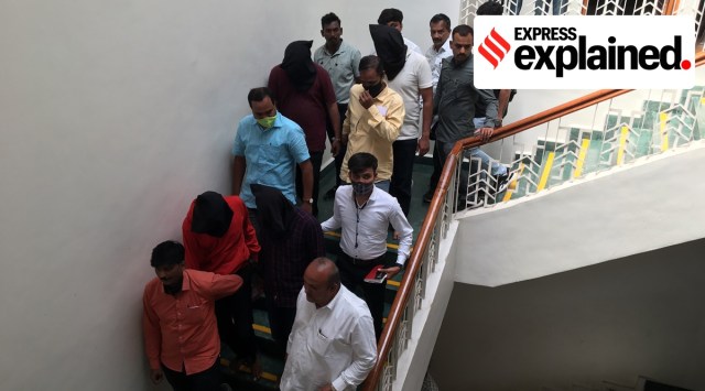 File photo of suspects arrested in Army paper leak case when they were brought to Pune police commissioner officer
