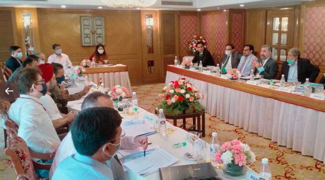 The two-day meet was held in a cordial manner, said MEA. (Express photo Twitter/MoJSDoWRRDGR)