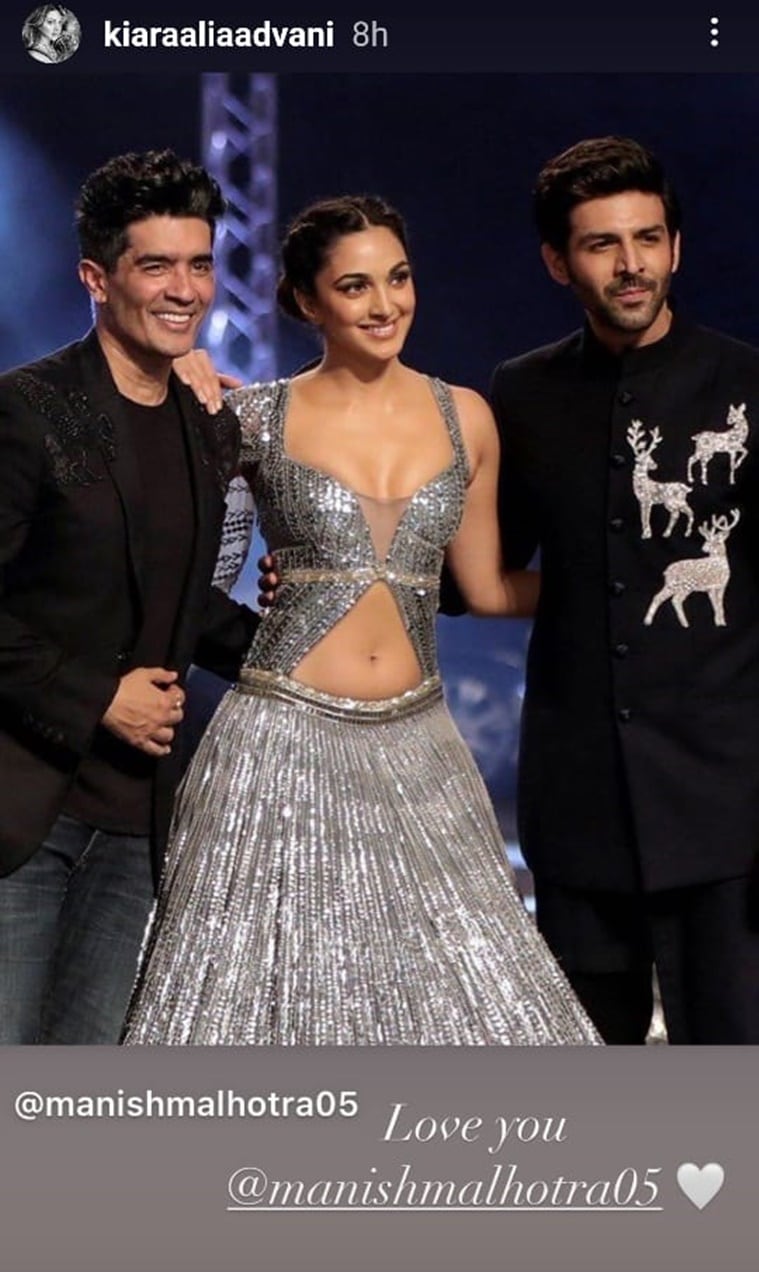 kiara advani kartik aaryan manish malhotra lfw