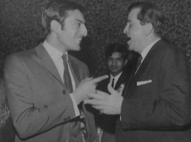Mansoor Ali Khan Pataudi with Raj Kapoor