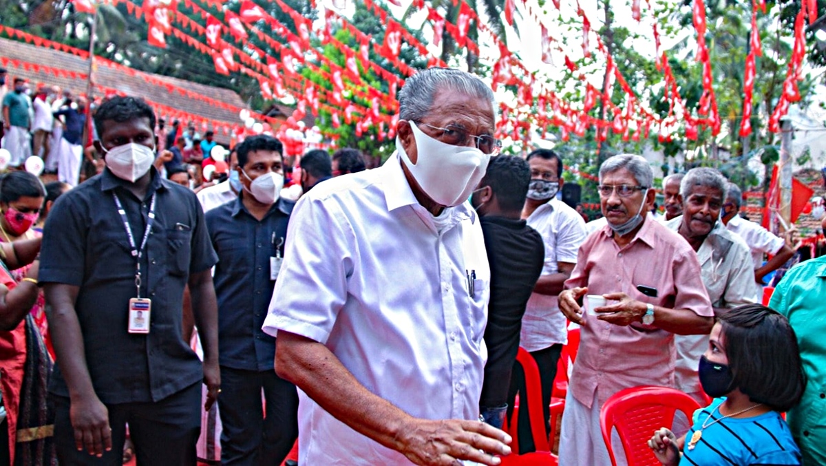 CM Vijayan during an election campaign ahead of the assembly elections in Kerala. (File Photo)