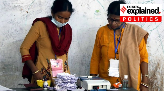 A polling booth in Purulia, West Bengal. (Express Photo: Partha Paul)