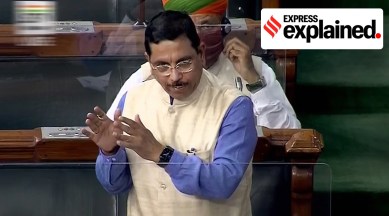 Union Minister Pralhad Joshi speaks in Lok Sabha during the second part of the Budget Session of Parliament, in New Delhi, Monday, March 8, 2021. (LSTV/PTI Photo)
