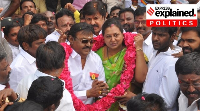 Captain Vijayakanth and wife Premalatha (Twitter/DMDK)