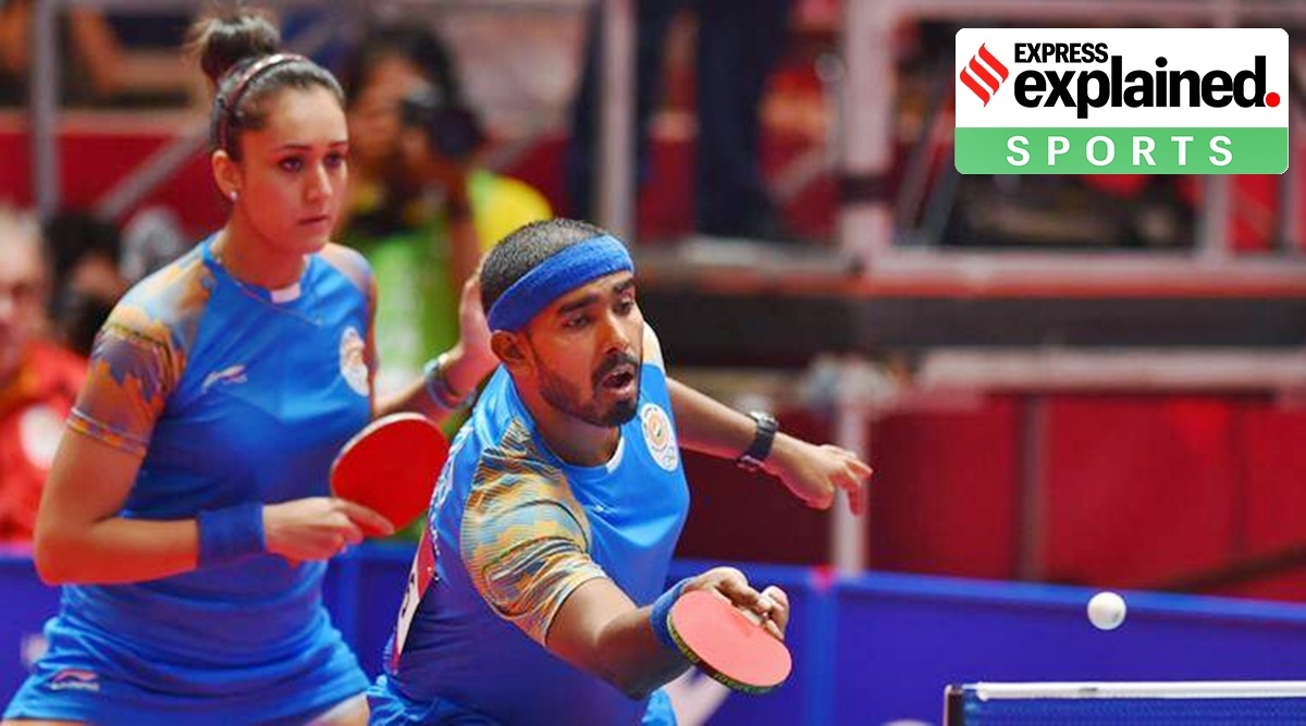 Sharath Kamal and Manika Batra during a mixed doubles match. (File/PTI)
