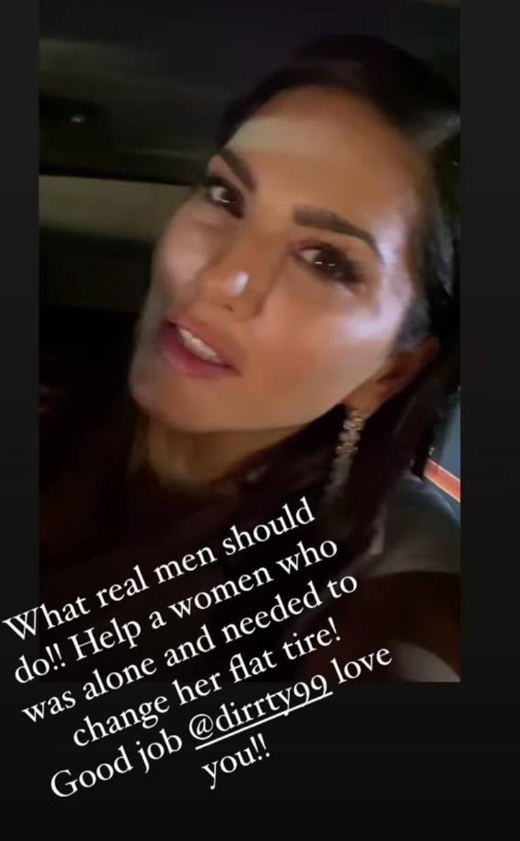 Sanny Levan Xnxx - Sunny Leone is a proud wife as husband Daniel Weber helps a woman to change  a flat tyre: 'What real men should do' | Bollywood News, The Indian Express