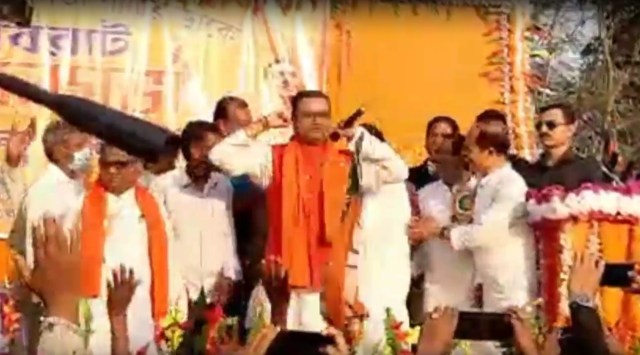 When another person on stage tried to intervene, Pal said he was doing it to atone himself for all the sins that he has been a part of as a TMC worker.(Screengrab)