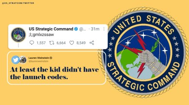 US Strategic Command twitter, gibberish US Strategic Command gibberish tweet, Child tweets from US Strategic Command Twitter account, US nuclear agency Twitter account, Trending news, US news, Indian Express news.