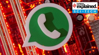A 3D printed Whatsapp logo is placed on a computer motherboard in this illustration taken January 21, 2021. (Reuters Illustration: Dado Ruvic)