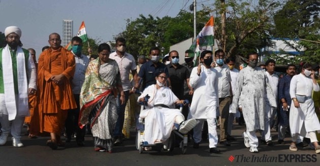 Mamata Banerjee, Mamata Banerjee back on wheelchair, Mamata Banerjee campaigns on wheelchair, Bengal elections, Bengal news