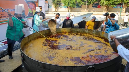 Suryadatta Food Bank, Suryadatta College of Hotel Management and Travel Tourism, Suryadatta Food Bank world record, world record for Misal Pav, Maha Misal, Maha Misal 7000kg, Suryadatta – Vishnu MahaMisal, Vishnu Manohar, pune world record, pune news, indian express