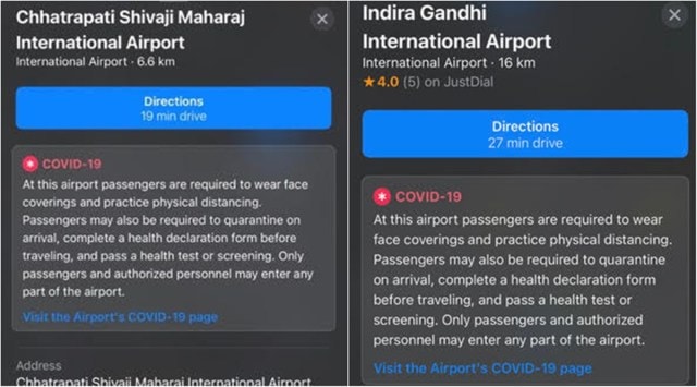 Apple Maps will show Covid-19 travel guidances at airports: Here’s how ...