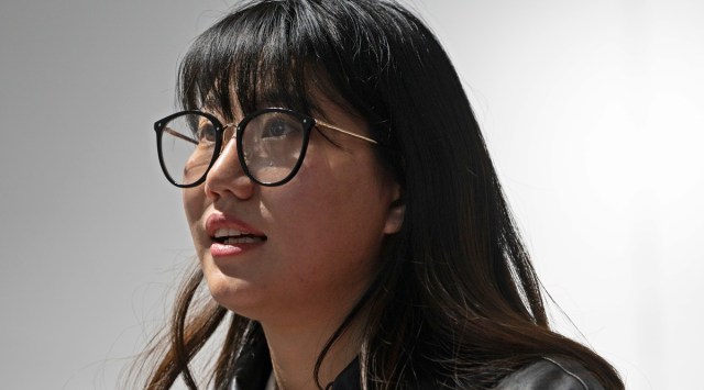 Chinese artist Yang Qian speaks during an interview at her studio in Wuhan in central China's Hubei province on Sunday, Jan. 24, 2021. Yang, who worked as a volunteer delivering vital supplies to hospitals and residents during the city's pandemic 76-day lockdown, is using her art work to make sure that history is not forgotten. (Photo: AP)