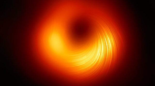 black hole, black hole image, black hole high resolution image, black hole m87 galaxy, black hole m87 galaxy polarised image, m87 galaxy black hole eht