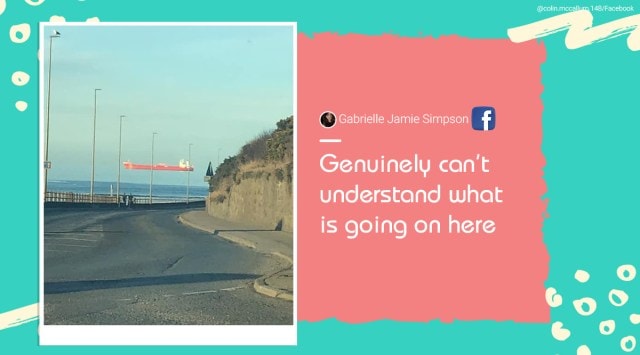 Aberdeenshire, optical illusion, floating ship optical illusion, floating boat, mind games, puzzles, trending, viral picture, indian express, indian express news