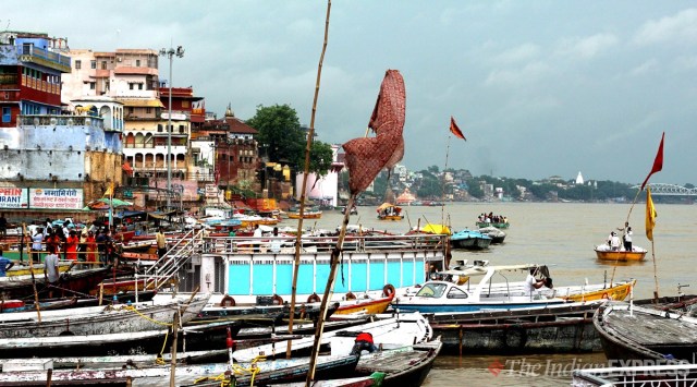 Ganga river in Varanasi (Express Photo by Anand Singh)