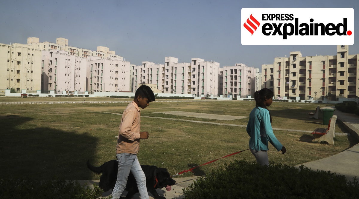 The DDA LIG Flats in G2 Narela. (Express Photo by Abhinav Saha)