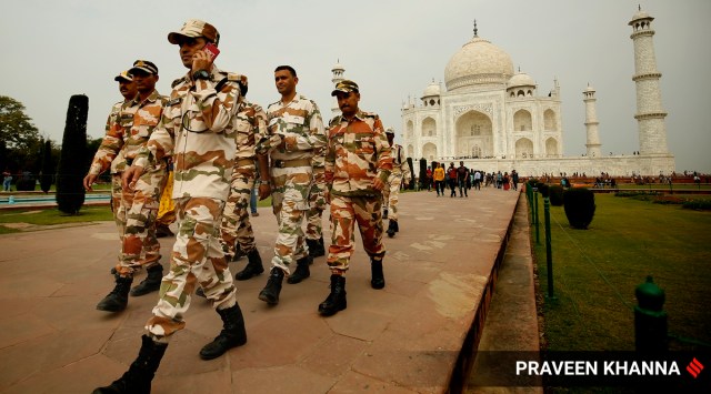 Security personnel in Taj Mahal (File)