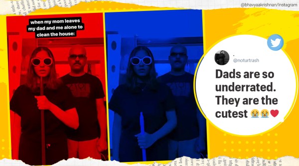 father daughter funny video, dad daughter zohrajabeen video, dad vibes with girl video, father daughter having fun video, father daughter dance video, father daughter fun dance, indian express