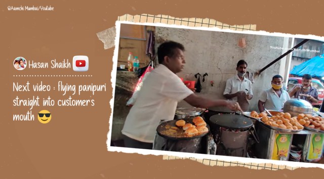 flying food, flying vada pav, mumbai raghu dosa wala, mumbai vendor flying vada pav stall, viral videos, indian express