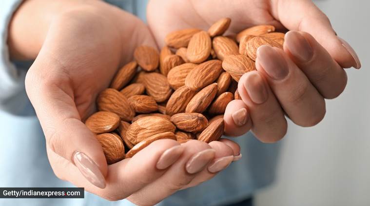 almonds, health benefits of almonds, how many almonds to eat, almonds in hindi, almonds calories, indian express lifestyle