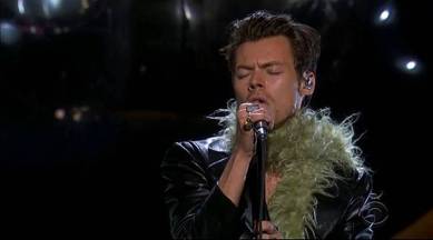 Grammys 2021 Harry Styles Black Leather Jacket