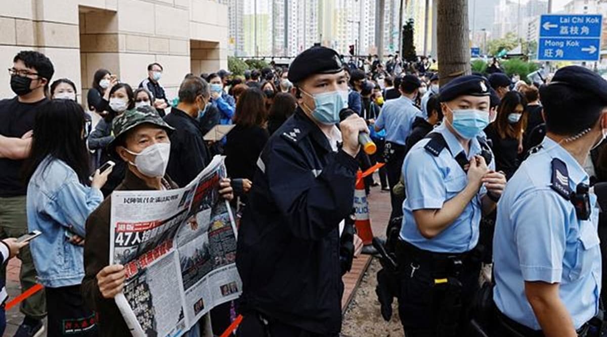 Security tight as crowds gather outside Hong Kong court for subversion ...