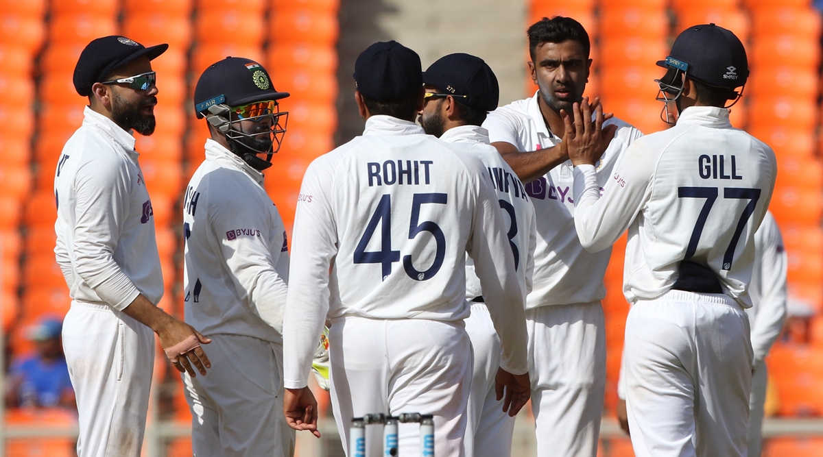 Ravichandran Ashwin celebrating the wicket of Joe Root during the fourth Test between India and England. (BCCI)