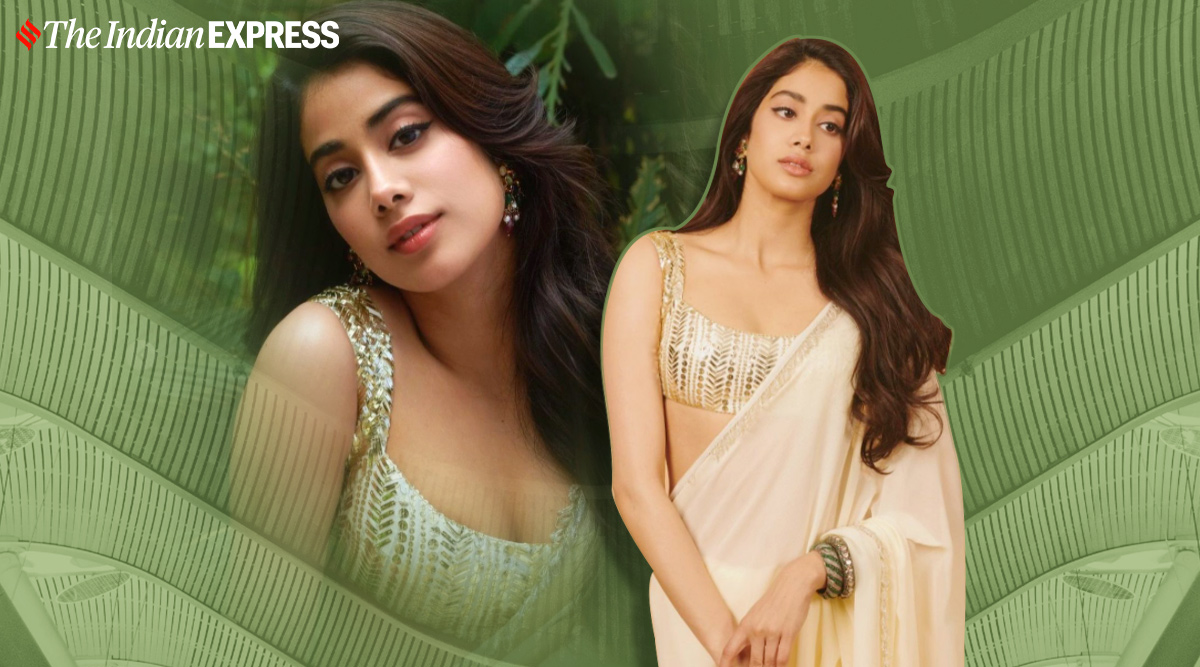 Roohi Promotions Janhvi Kapoor Dazzles In This Manish Malhotra Sari Lifestyle News The Indian Express