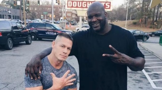 John Cena poses for a photo with Shaquille O'Neal. (Instagram)