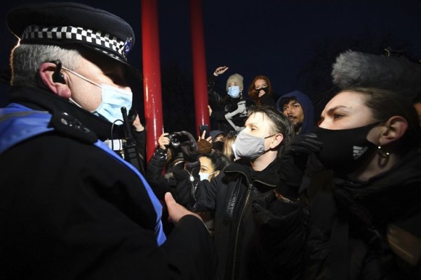 Londoners protest after police officer charged with woman's murder sarah everard