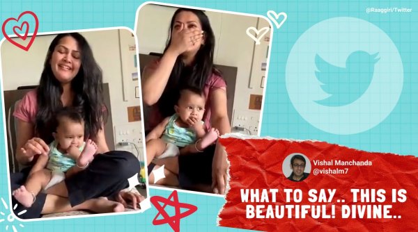 Priyanka Barve, Priyanka Barve son riyaaz video, cute baby videos, baby cries musically, mother son jugalbandi, indian express