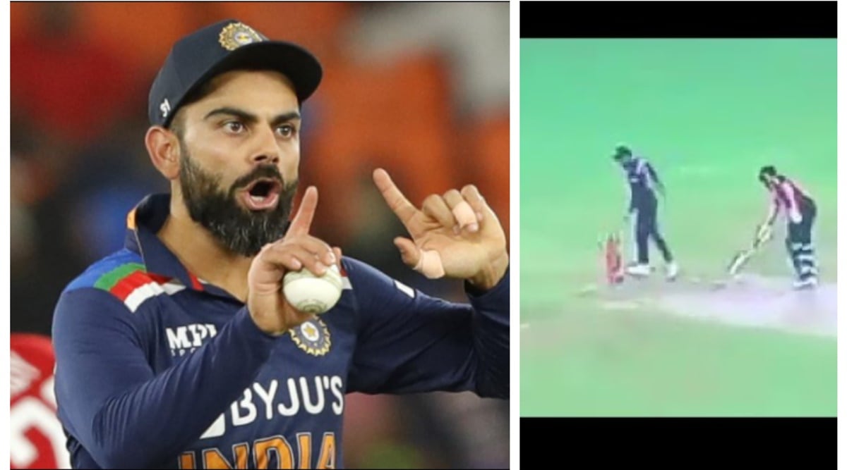 Virat Kohli vents his frustration on stumps after disagreement with ...