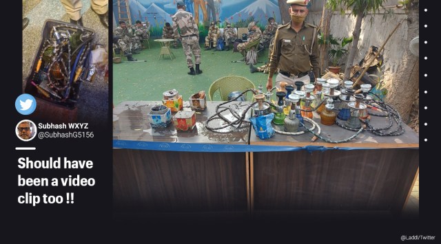 delhi police, delhi police pawri tweet, delhi police hookah tweet, hookah, hookah ban, Rajouri Garden, Delhi police tweet, trending, twitter reactions, indian express, indian express news