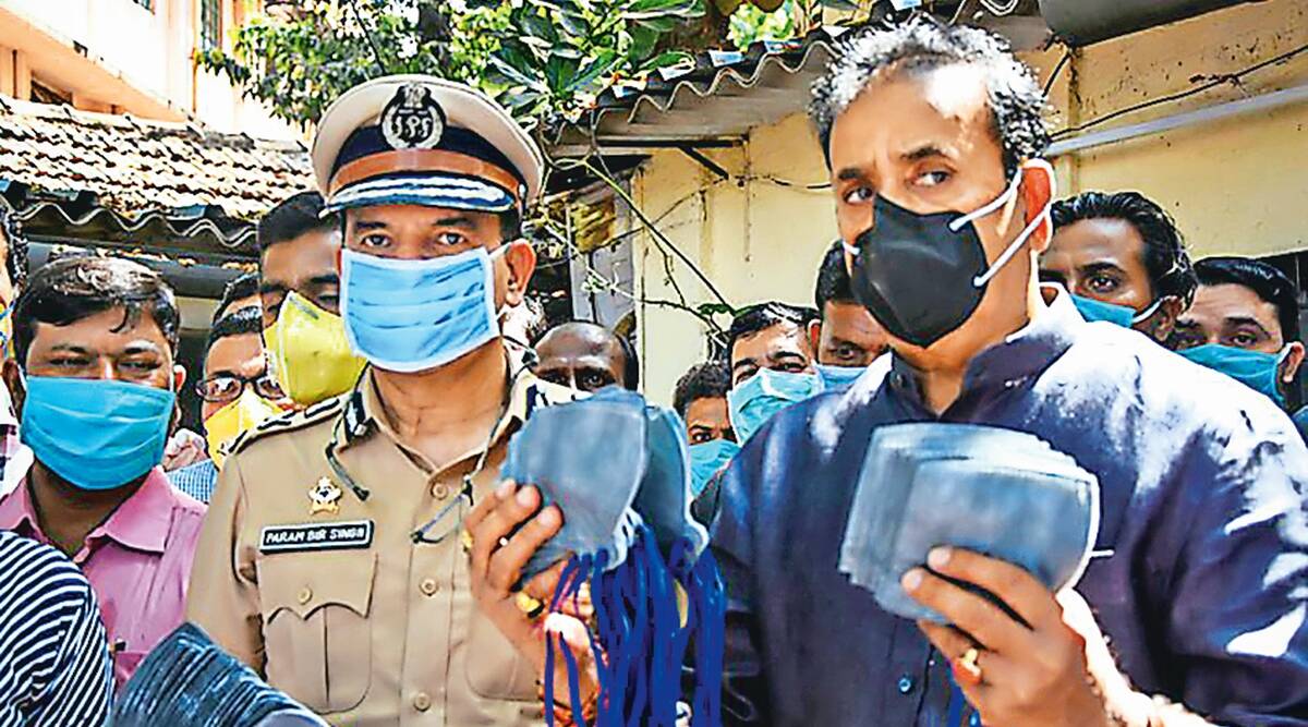 Param Bir Singh with Anil Deshmukh in March 2020. (Photo: PTI)