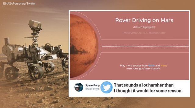 NASA, Perseverance rover driving sound, Mars rover driving sound, Perseverance raw audio feed, NASA Perseverance, mars rover test drive audio, Trending news, Indian Express news.