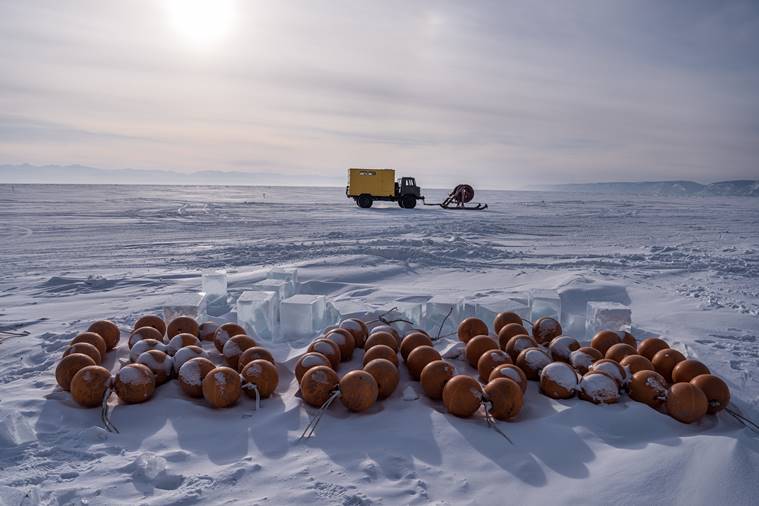 Hunting ghost particles beneath the world’s deepest lake