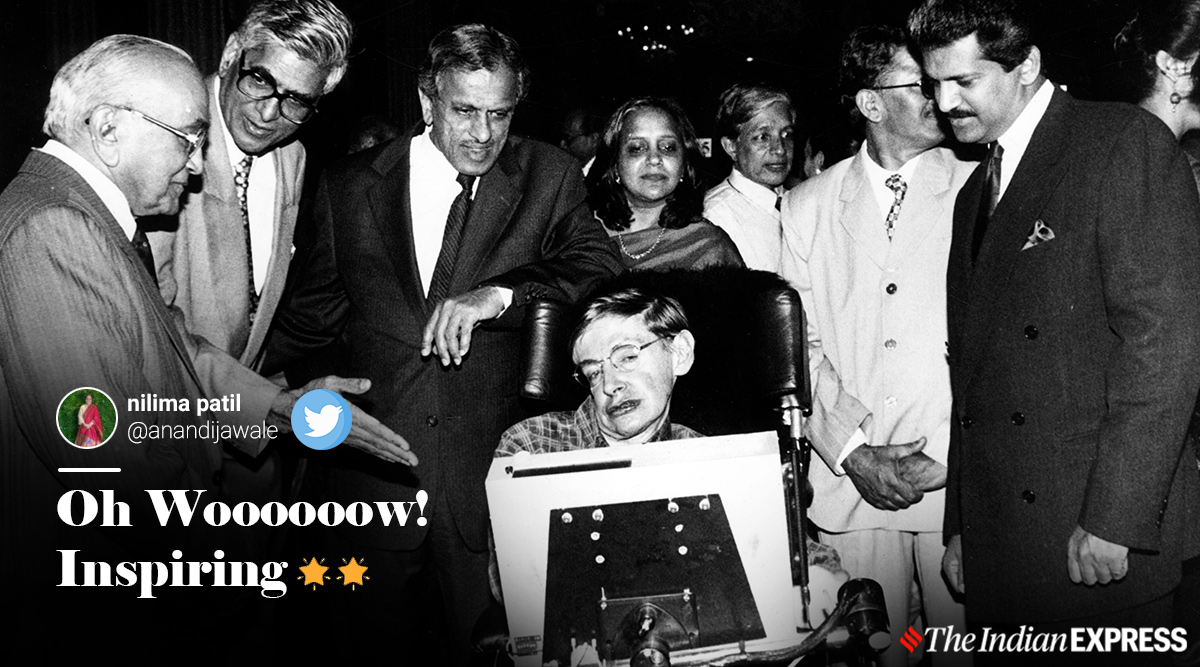 ‘Blast from the past’: Anand Mahindra shares picture with Stephen Hawking, takes people down memory lane - The Indian Express