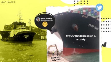 suez canal, suez canal ship blockage, ship stuck suez canal, ever given suez canal, bulldozer suez canal memes, viral news, indian express