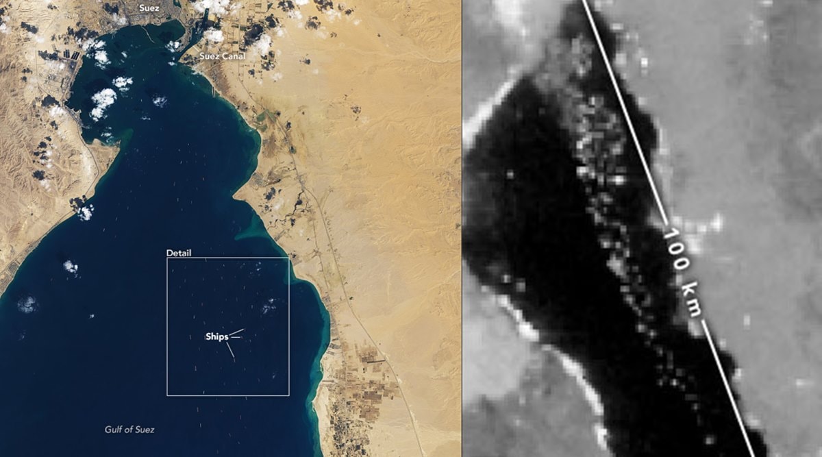 Como Ever Given es liberado, las fotos de los barcos de la NASA que esperan ingresar al Canal de Suez se vuelven virales