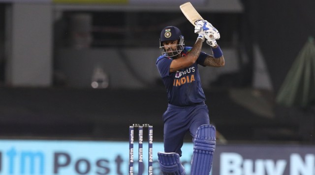Suryakumar Yadav plays a shot during India's fourth T20I against England. (BCCI)