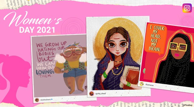 womens day, womens day 2021, feminist cartoons, desi feminist cartoons, indian feminist cartoonist, feminist art, indian express