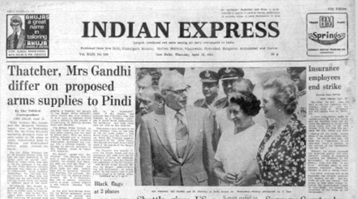 April 16, 1981, Forty Years Ago IndiraThatcher meet The Indian Express