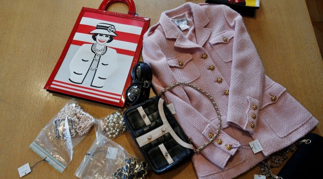 Chanel vintage outfits and accessories are pictured at the Artcurial auction house in Paris. (Photo: Reuters)
