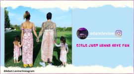 Adam Levine , Adam Levine  family picture, Adam Levine in dress, Adam Levine  matching tie-dye dress picture, Maroon 5, Adam Levine Instagram, tie-dye dress, Trending news, Indian Express news