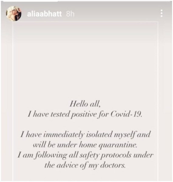 Alia Bhatt- COVDI-19